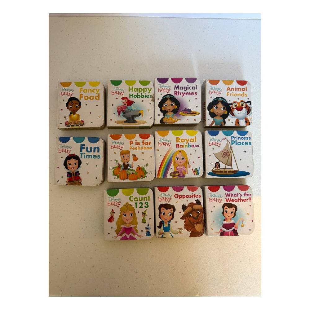 Disney Baby Board Book Lot of 11 Princess Toddler Books Learning Set
